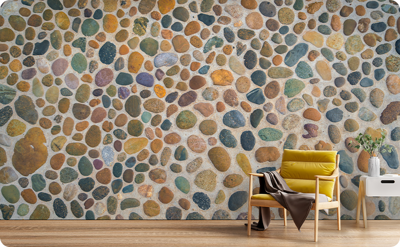 Bricks Colored Stone Wallpaper Mural